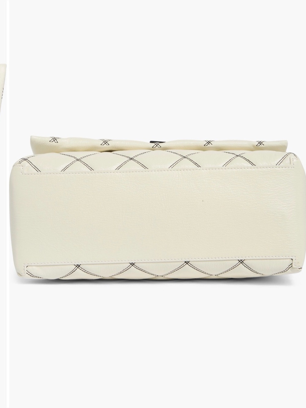 Marc Jacobs Quilted Cream Leather Shoulder Bag with Contrast Stitching, Medium. - Picture 12 of 15